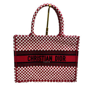 Christian Dior Canvas Medium DiorAmour Red Polka Dot Book Tote Limited Edition
